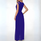 Women's Sleeveless Wide Leg Jumpsuit – Statement Shoulder Formal Jumpsuit