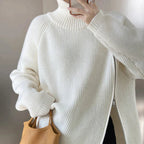 Women's Long-Zip Turtleneck Sweater – High Neck Zip Front Pullover