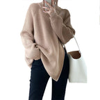 Women's Long-Zip Turtleneck Sweater – High Neck Zip Front Pullover