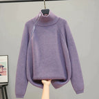 Women's Long-Zip Turtleneck Sweater – High Neck Zip Front Pullover