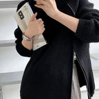Women's Long-Zip Turtleneck Sweater – High Neck Zip Front Pullover