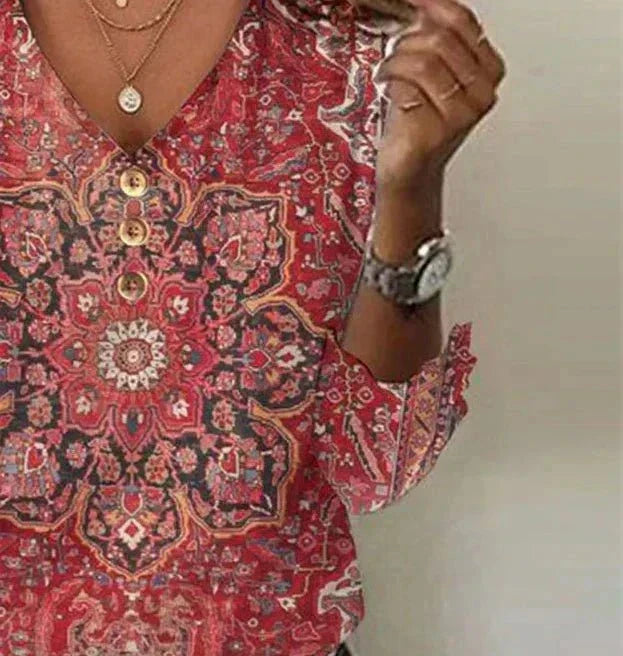 Women's Boho Blouse – Printed Summer Blouse – Alora