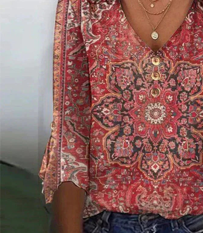 Women's Boho Blouse – Printed Summer Blouse – Alora