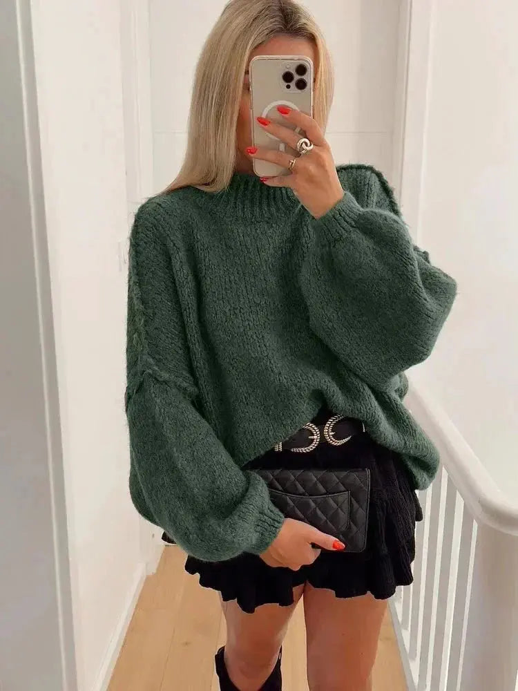 Women's Drop Shoulder Sweater – Slouchy Oversized Knit Pullover