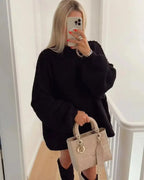 Women's Drop Shoulder Sweater – Slouchy Oversized Knit Pullover