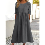 Women's Flowy Midi Dress – Casual Summer Dress