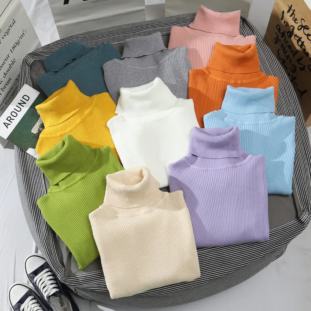 Women's Turtleneck Sweater – Classic Roll Neck Winter Sweater