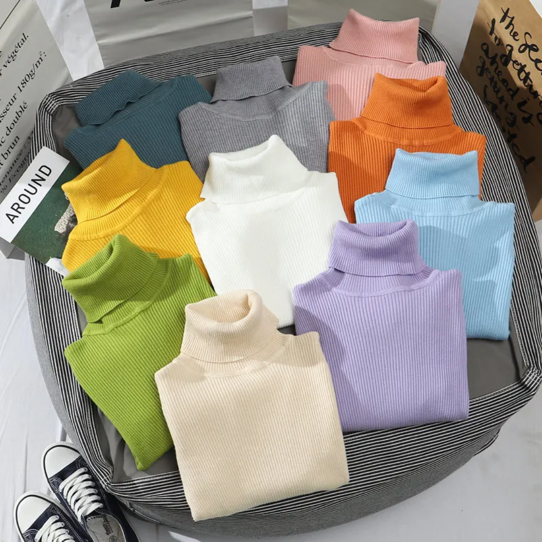 Women's Turtleneck Sweater – Classic Roll Neck Winter Sweater