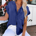Tiffany | Denim Look Casual Blouse