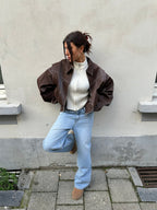 Women's Relaxed Bomber Jacket – Oversized Utility Jacket