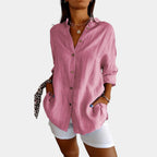 Women's Relaxed Long Sleeve Blouse – Lightweight Everyday Blouse