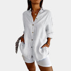 Women's Relaxed Long Sleeve Blouse – Lightweight Everyday Blouse