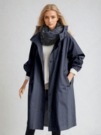 Women's Hooded Rain Trench Coat – Waterproof Long Coat