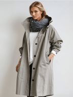 Women's Hooded Rain Trench Coat – Waterproof Long Coat