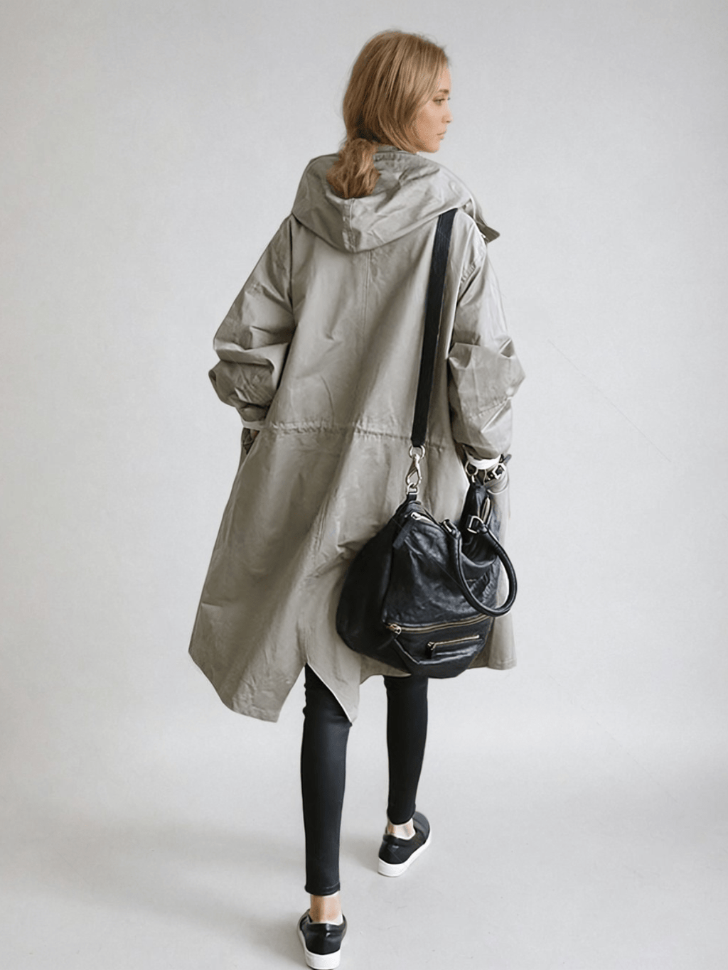 Women's Hooded Rain Trench Coat – Waterproof Long Coat