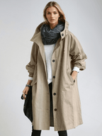 Women's Hooded Rain Trench Coat – Waterproof Long Coat