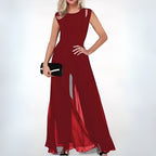 Women's Sleeveless Wide Leg Jumpsuit – Statement Shoulder Formal Jumpsuit