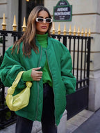 Women's Utility Bomber Jacket – Relaxed Zip-Up Jacket