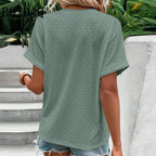Women's V-Neck Blouse – Button Front Casual Blouse – Ariana