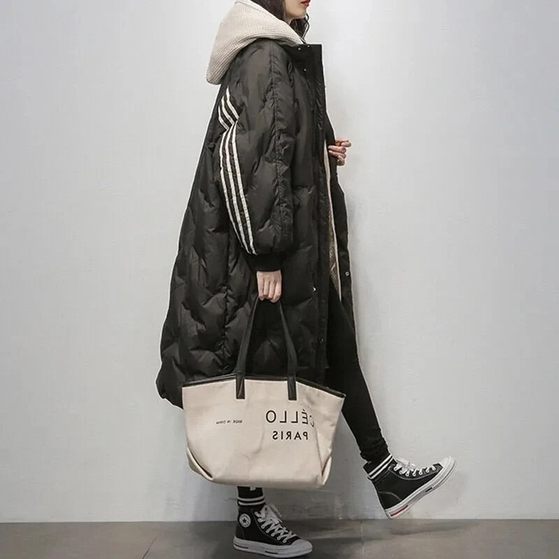Women's Long Puffer Jacket – Full-Length Quilted Winter Jacket