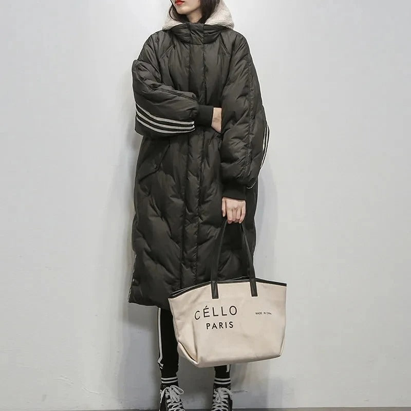 Women's Long Puffer Jacket – Full-Length Quilted Winter Jacket