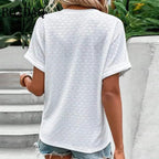 Women's V-Neck Blouse – Button Front Casual Blouse – Ariana