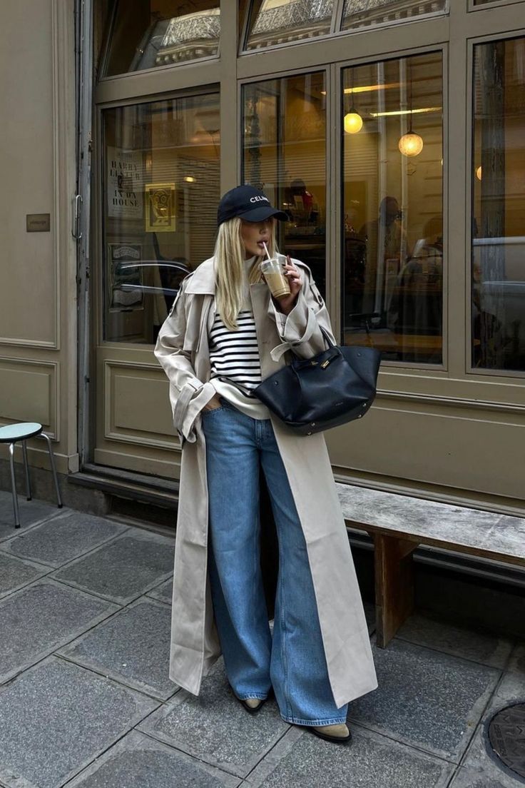 Women's Classic Trench Coat – Tailored Mid-Length Button Coat