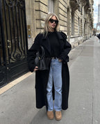 Women's Classic Trench Coat – Tailored Mid-Length Button Coat