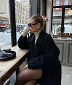 Women's Classic Trench Coat – Tailored Mid-Length Button Coat