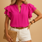 Women's Tailored Sleeveless Blouse – Professional Office Blouse