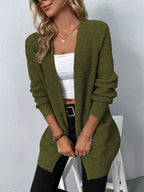 Women's Open Front Cardigan – Long Sleeve Relaxed Cardigan
