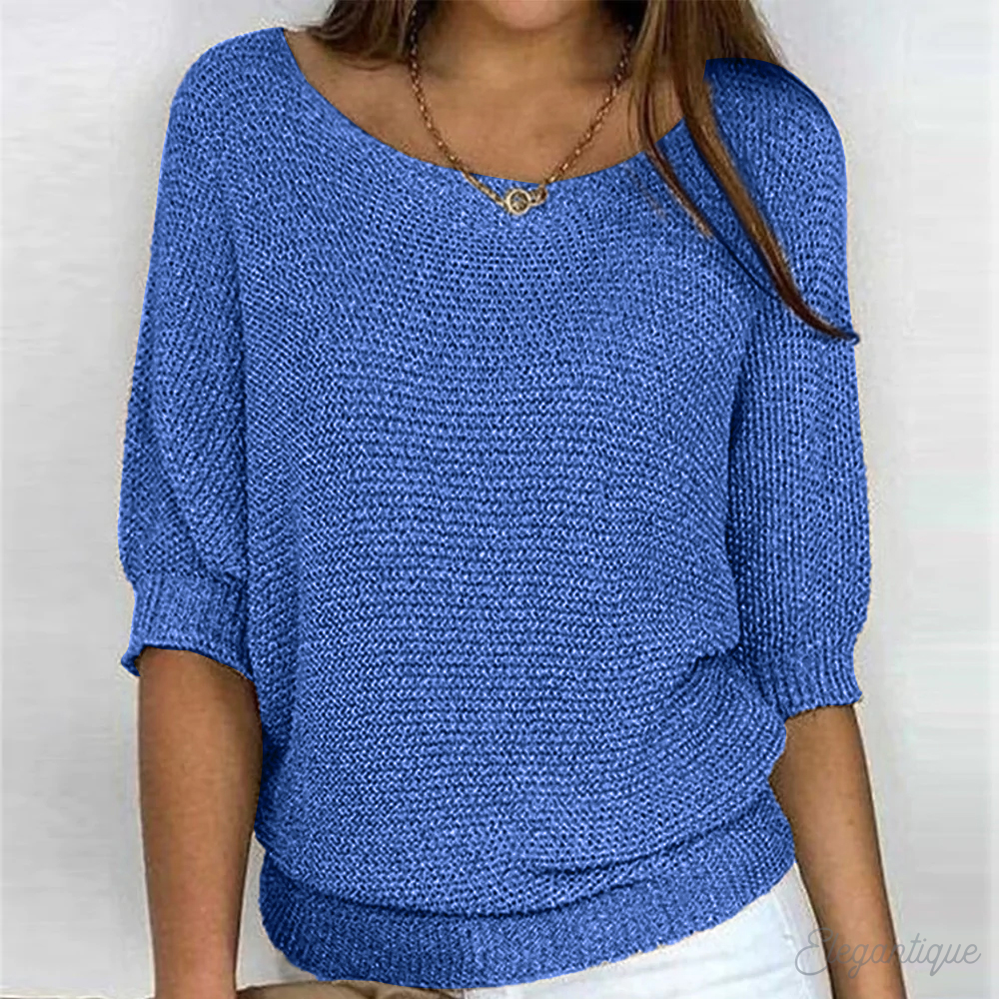 Women's Relaxed Knit Sweater – Classic Long Sleeve Pullover