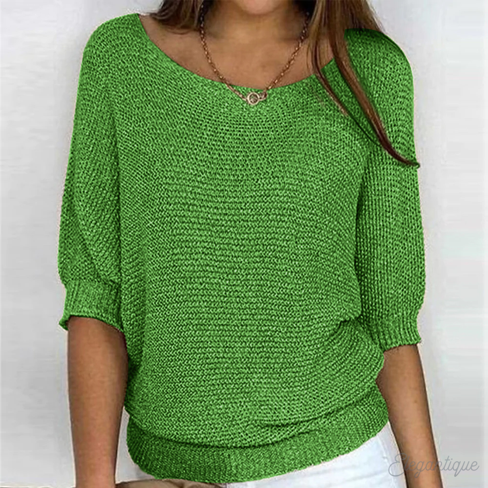 Women's Relaxed Knit Sweater – Classic Long Sleeve Pullover
