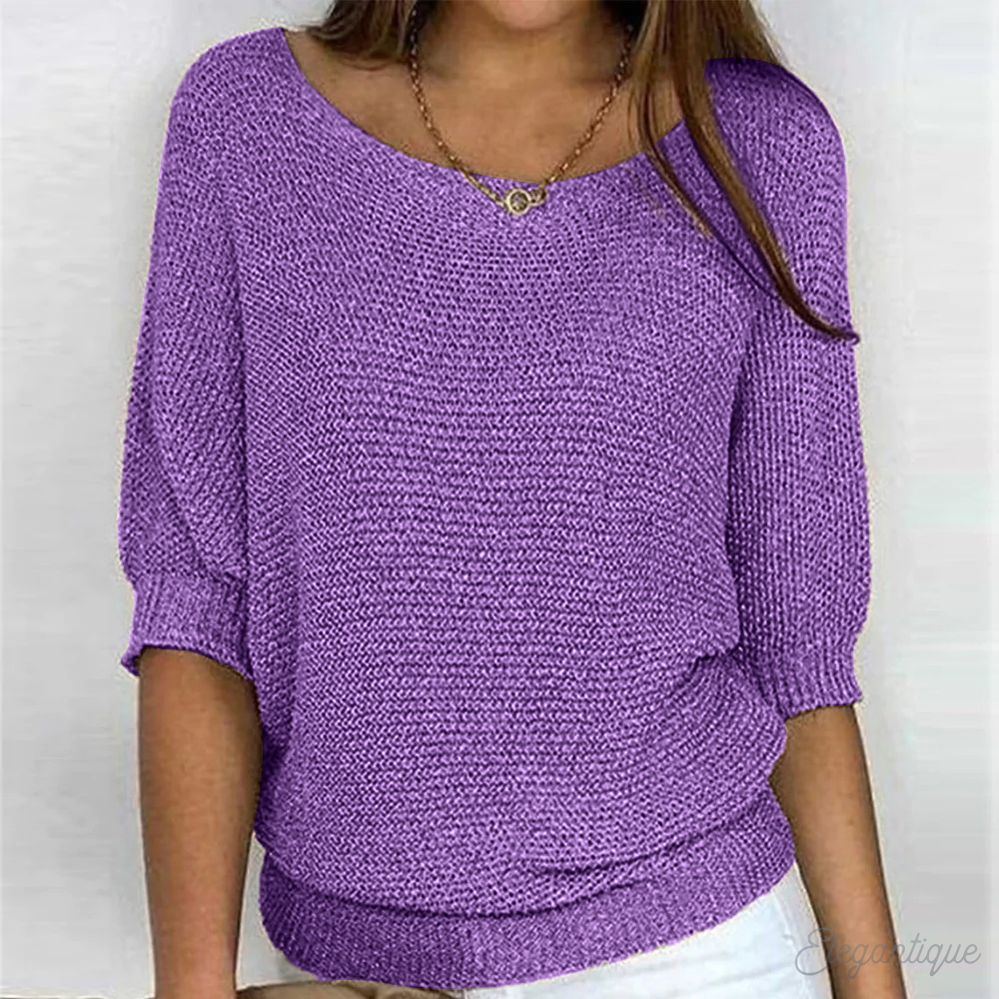 Women's Relaxed Knit Sweater – Classic Long Sleeve Pullover