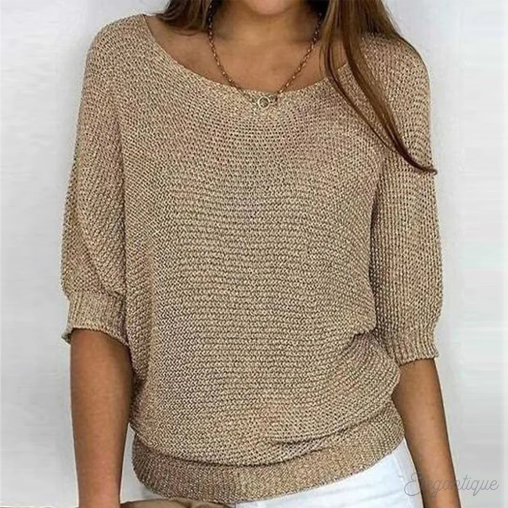 Women's Relaxed Knit Sweater – Classic Long Sleeve Pullover