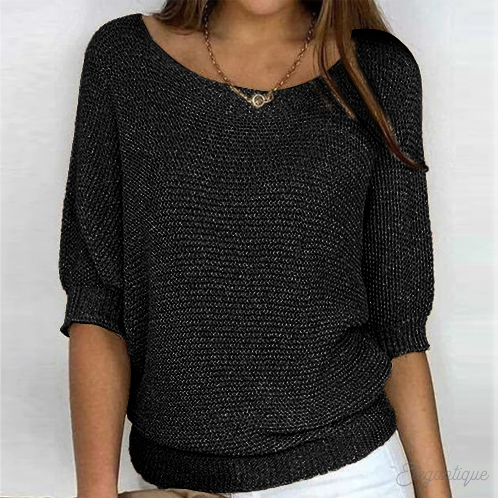 Women's Relaxed Knit Sweater – Classic Long Sleeve Pullover