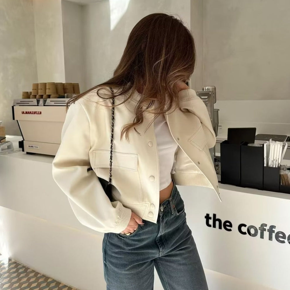Women's Velvet Look Bomber Jacket – Plush Zip-Up Evening Jacket