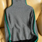 Women's Striped Knit Sweater – Relaxed Long Sleeve Pattern Pullover