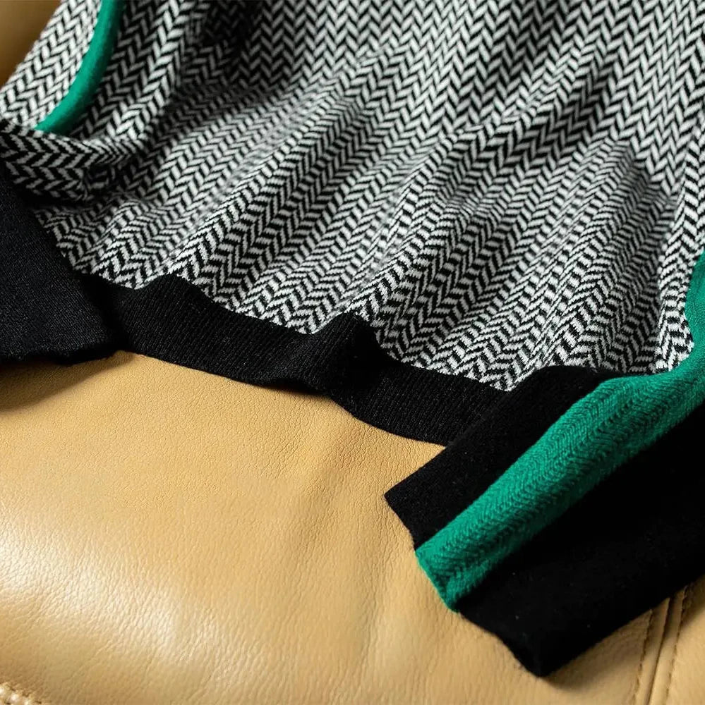 Women's Striped Knit Sweater – Relaxed Long Sleeve Pattern Pullover