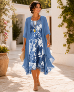 Women's Layered Floral Dress – Flowy Wedding Guest Occasion Dress