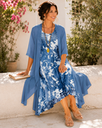 Women's Layered Floral Dress – Flowy Wedding Guest Occasion Dress