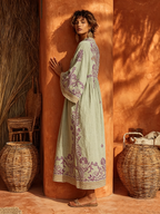 Women's Floral Embroidered Dress – Flowy Feminine Occasion Dress
