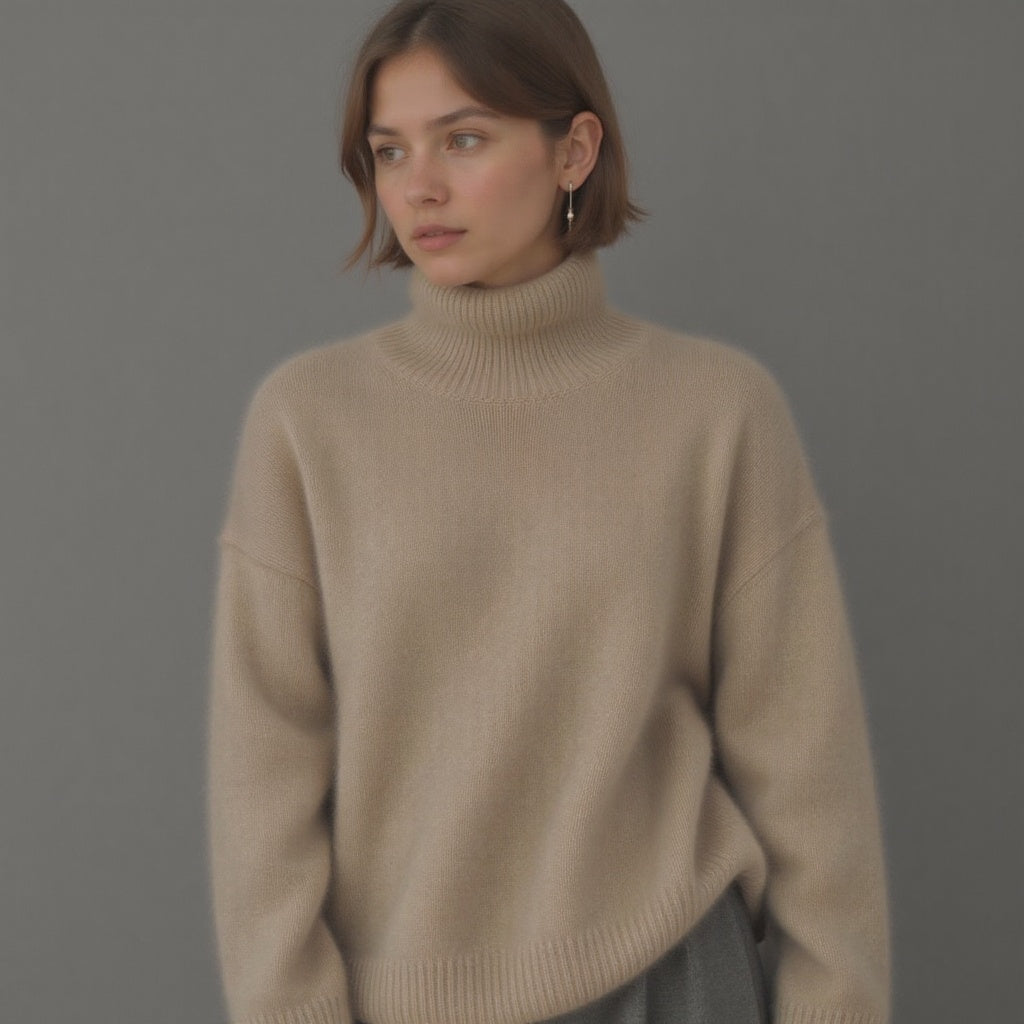 Women's Oversized Turtleneck Sweater – Winter Knit Sweater – Sydney