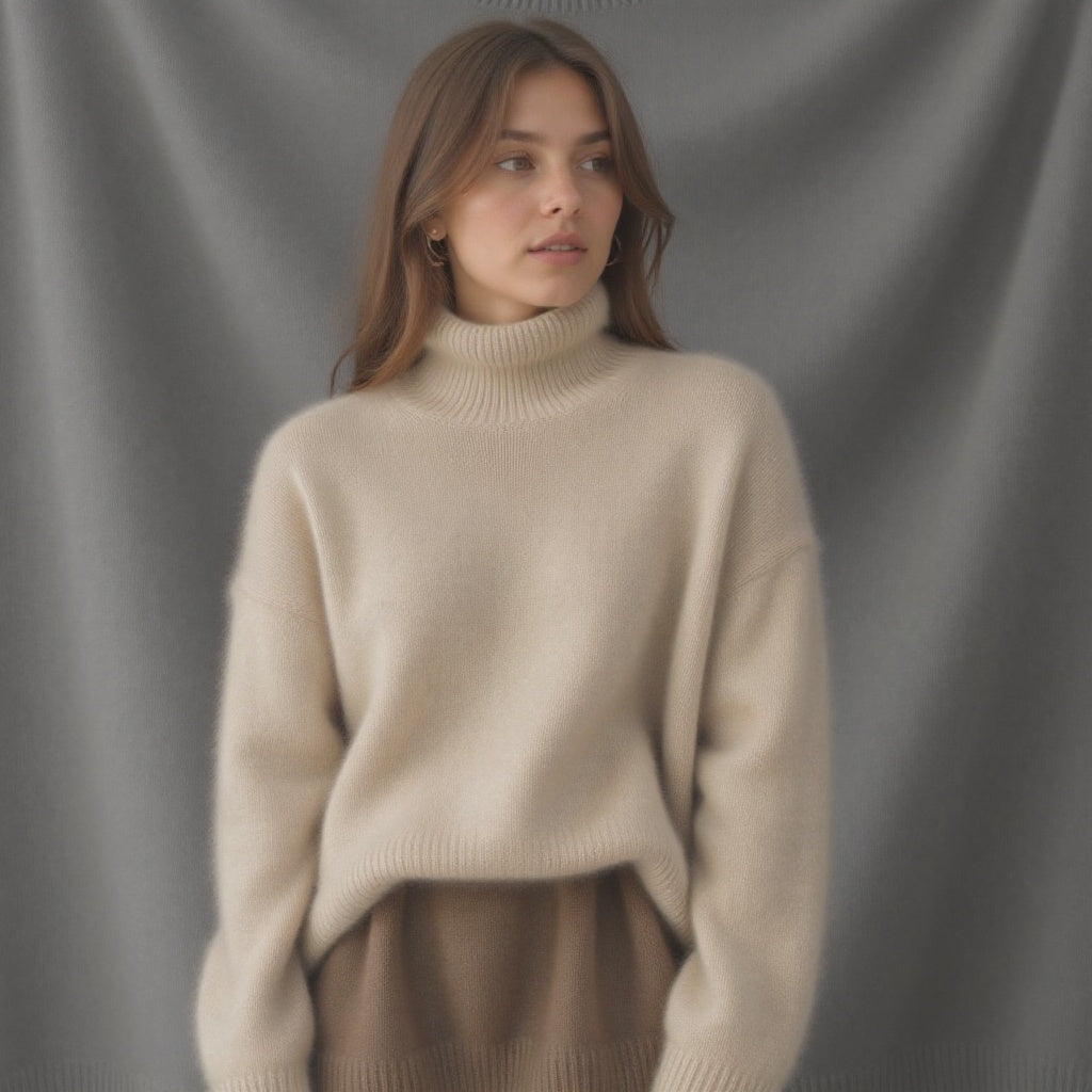 Women's Oversized Turtleneck Sweater – Winter Knit Sweater – Sydney