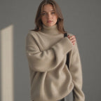 Women's Oversized Turtleneck Sweater – Winter Knit Sweater – Sydney