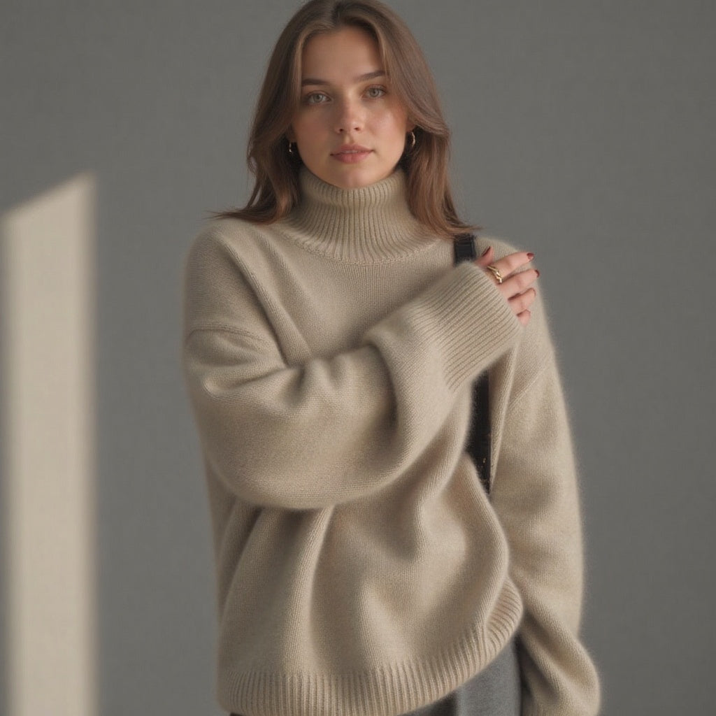 Women's Oversized Turtleneck Sweater – Winter Knit Sweater – Sydney