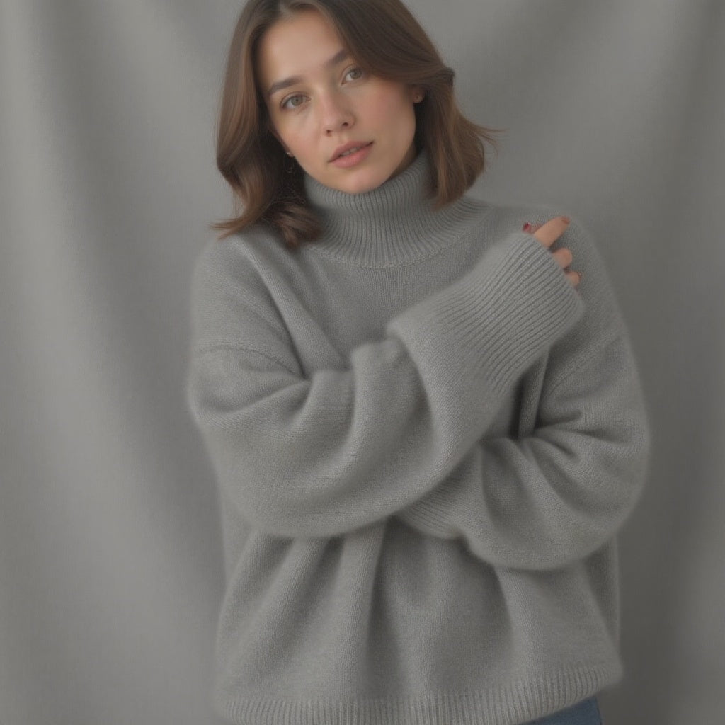 Women's Oversized Turtleneck Sweater – Winter Knit Sweater – Sydney