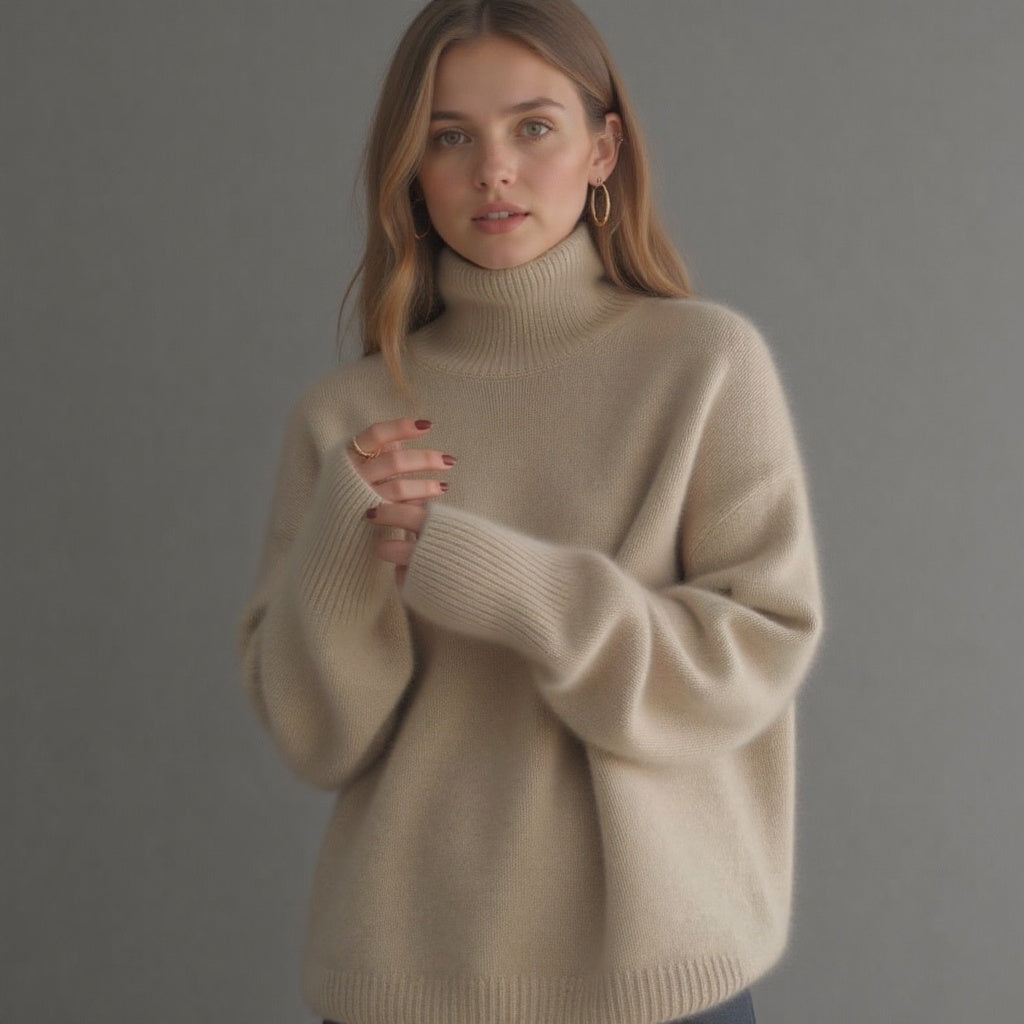Women's Oversized Turtleneck Sweater – Winter Knit Sweater – Sydney