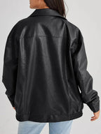 Women's Wide Collar Jacket – Oversized Zip-Up Winter Jacket