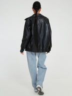 Women's Wide Collar Jacket – Oversized Zip-Up Winter Jacket